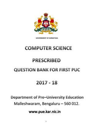 Karnataka 1st PUC Question Bank for Computer Science