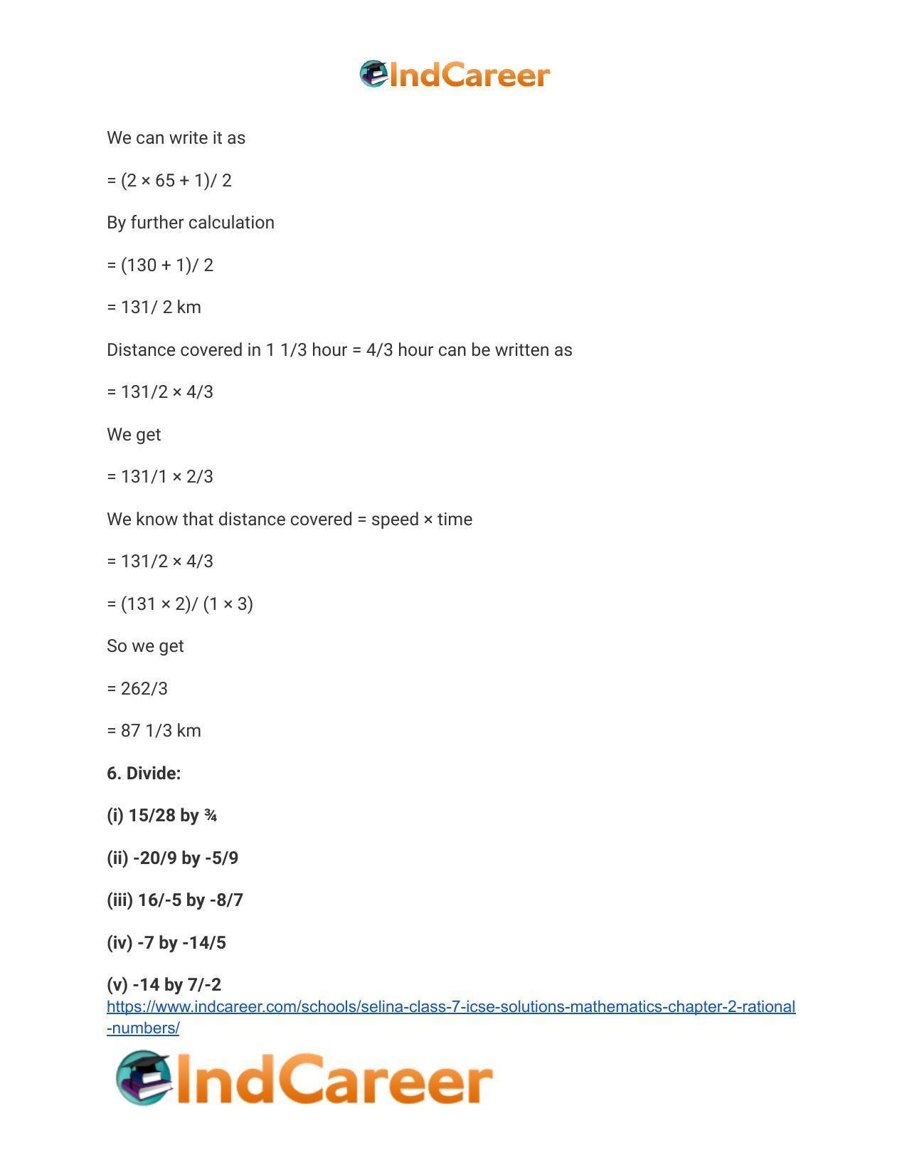 Selina Class 7 ICSE Solutions Mathematics : Chapter 2- Rational Numbers - Page 139