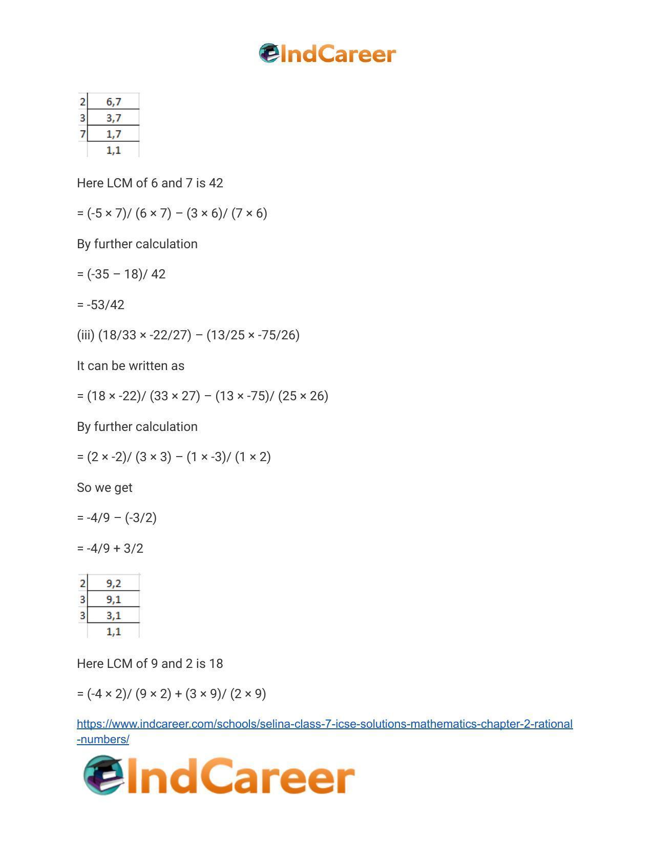 Selina Class 7 ICSE Solutions Mathematics : Chapter 2- Rational Numbers - Page 161