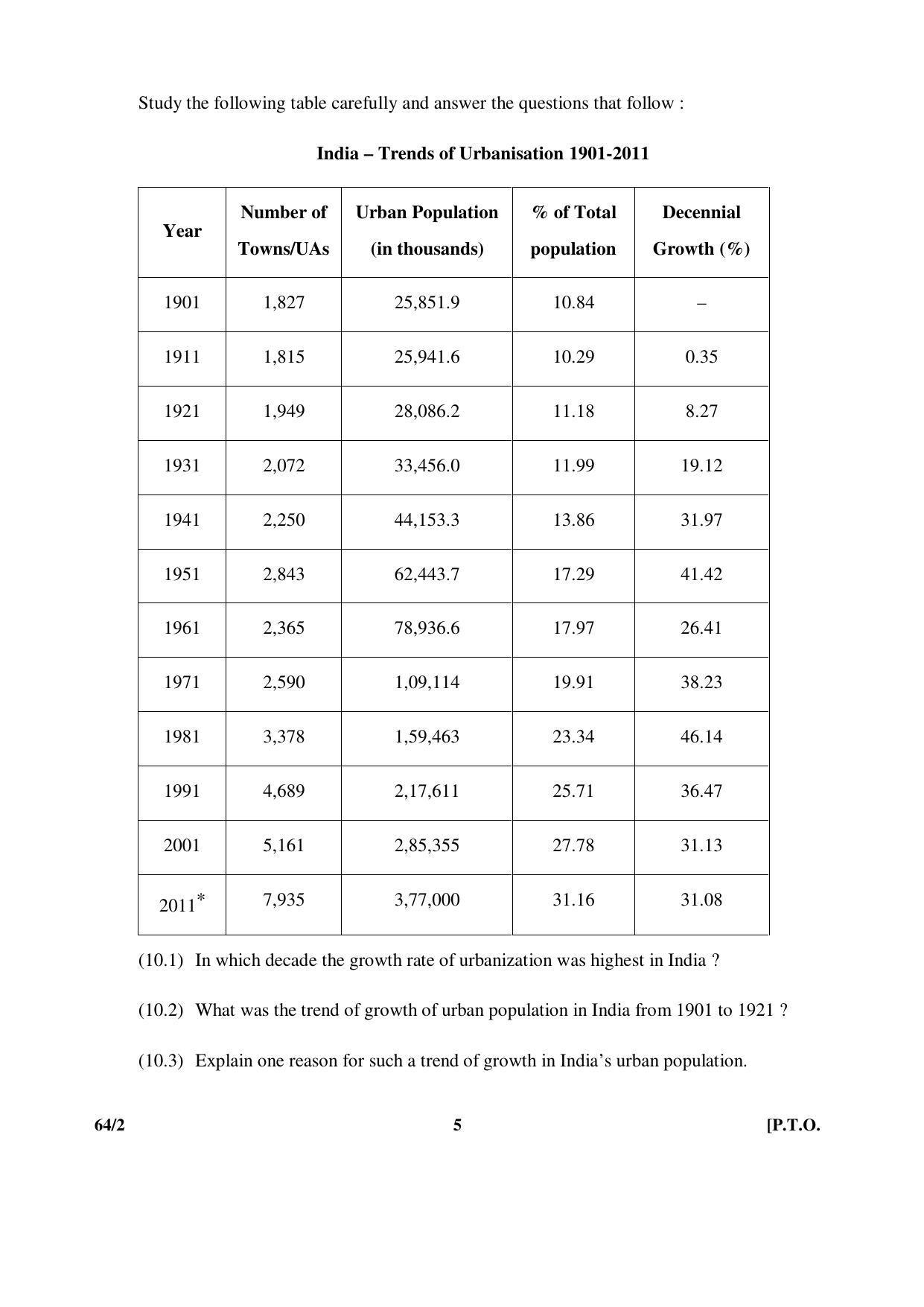 CBSE Class 12 64-2 (Geography) 2017-comptt Question Paper - Page 5