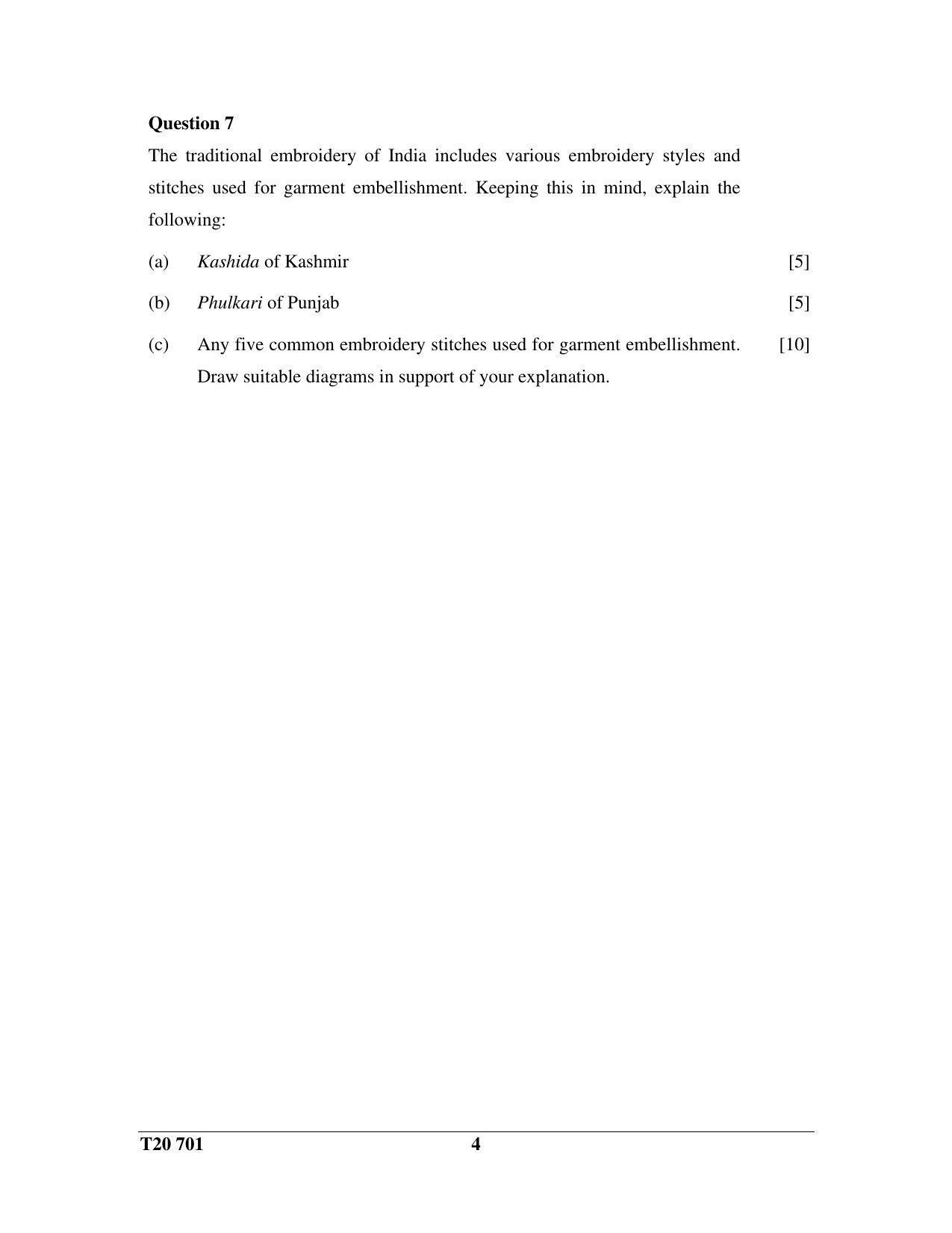 ICSE Class 10 Fashion Designing 2020 Question Paper - Page 4