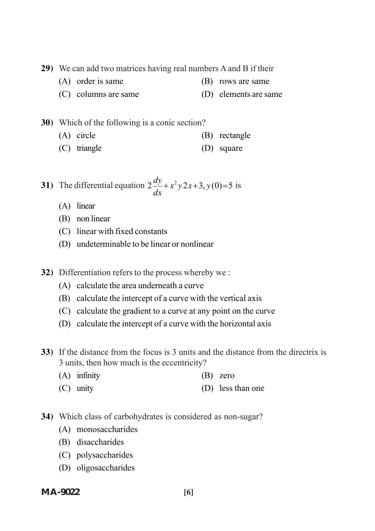 Mysore University PG Entrance Exam 2022: M.Tech Material Science Question Paper - Page 6