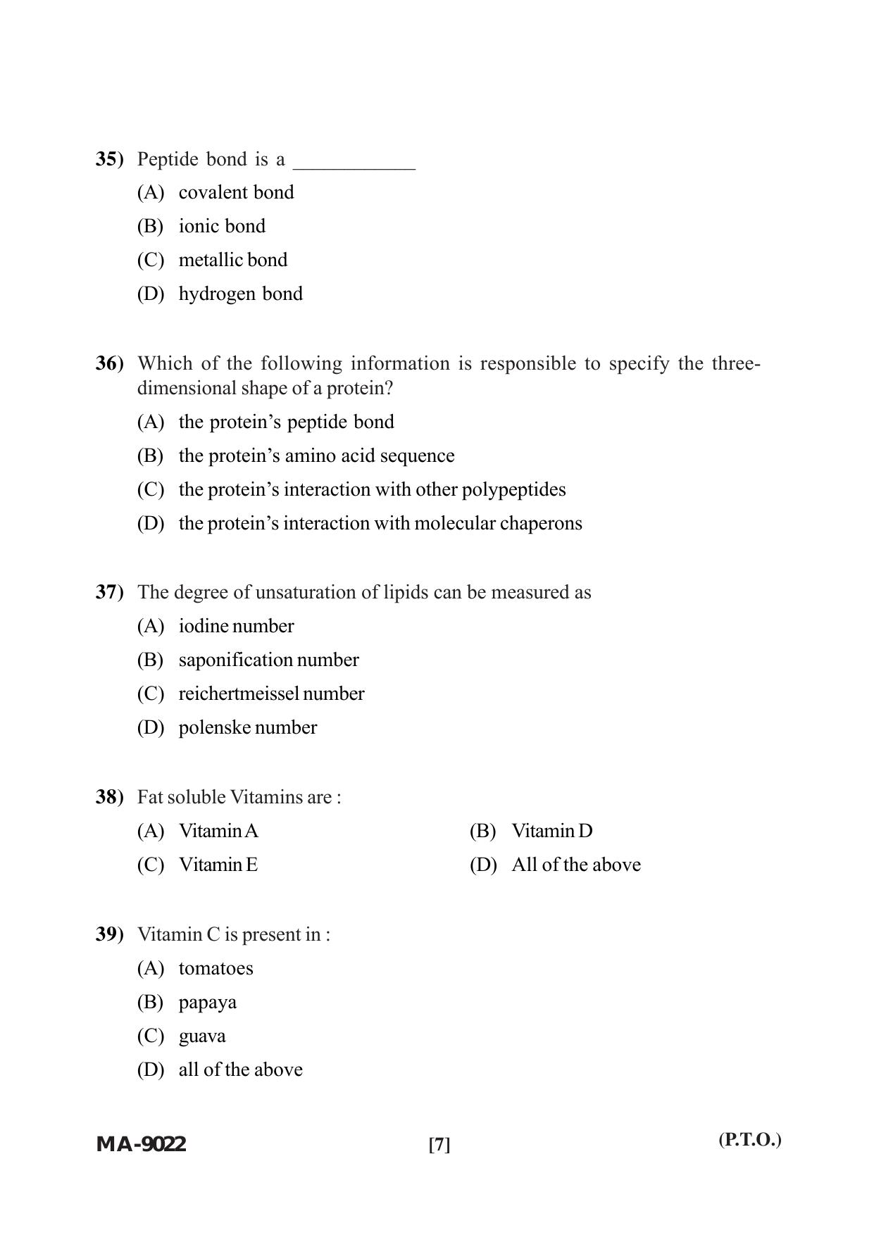 Mysore University PG Entrance Exam 2022: M.Tech Material Science Question Paper - Page 7