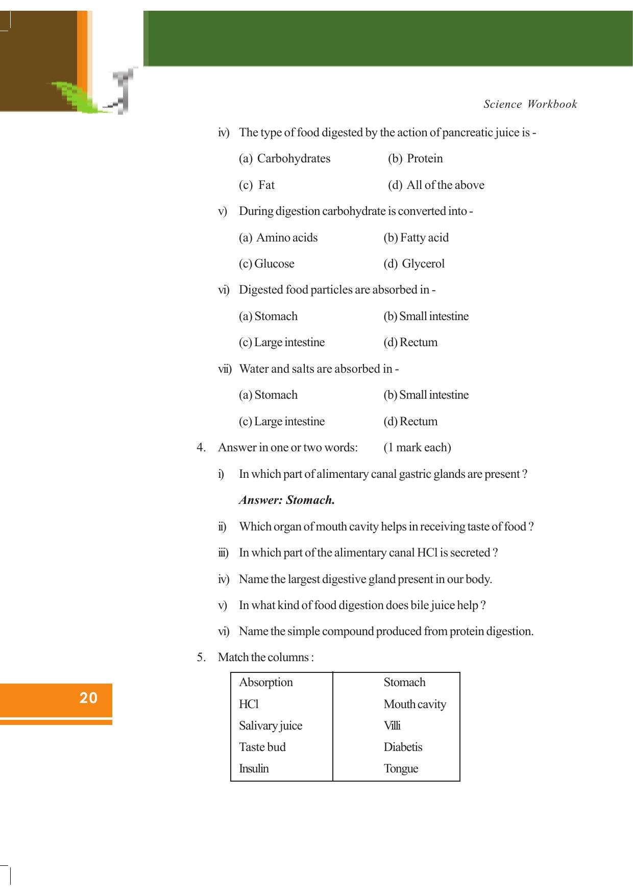 Tripura Board Class 7 Science English Version Workbooks - Page 20