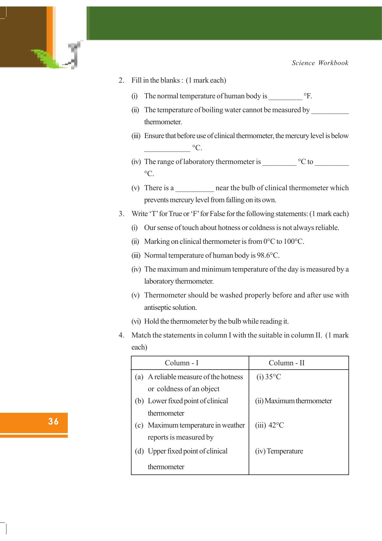 Tripura Board Class 7 Science English Version Workbooks - Page 36