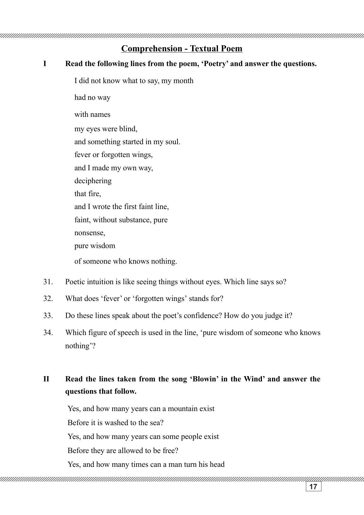 Kerala SSLC 2023 English Question Pool - Page 17