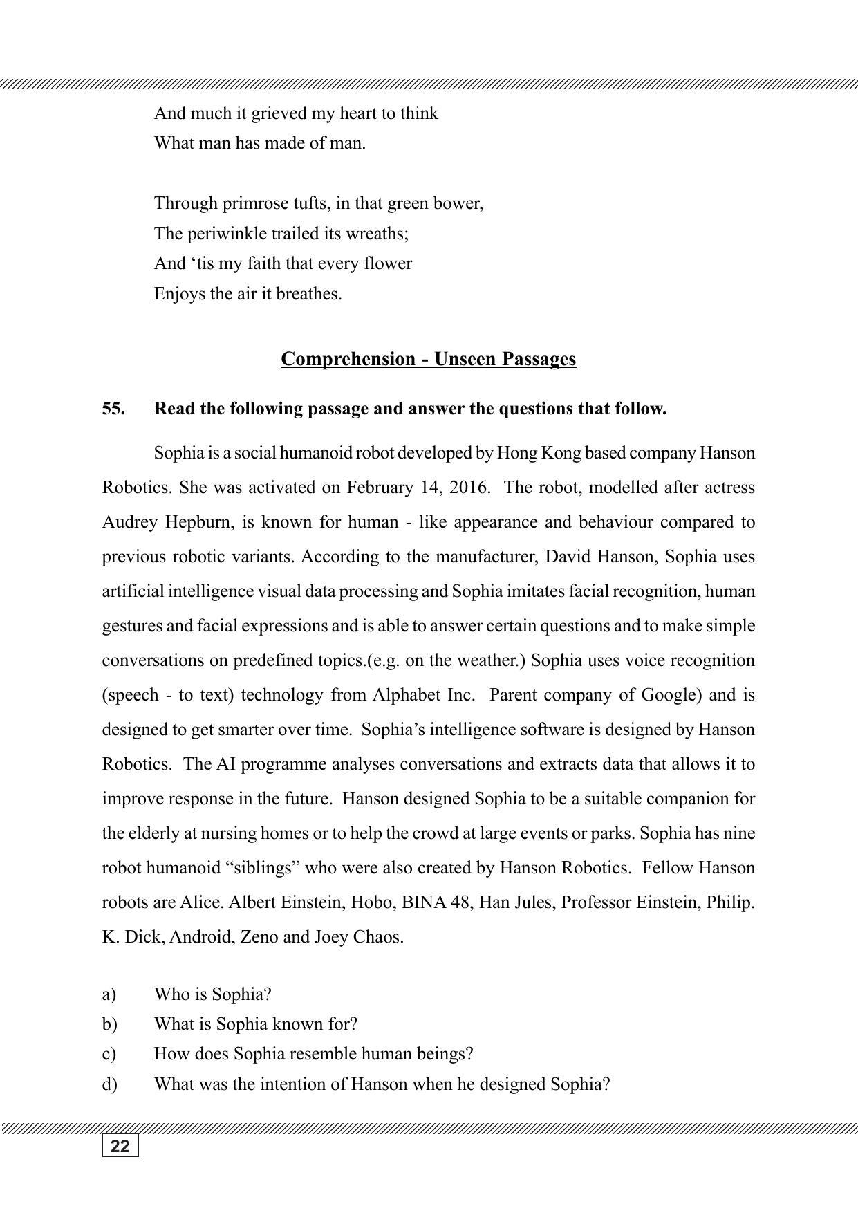 Kerala SSLC 2023 English Question Pool - Page 22