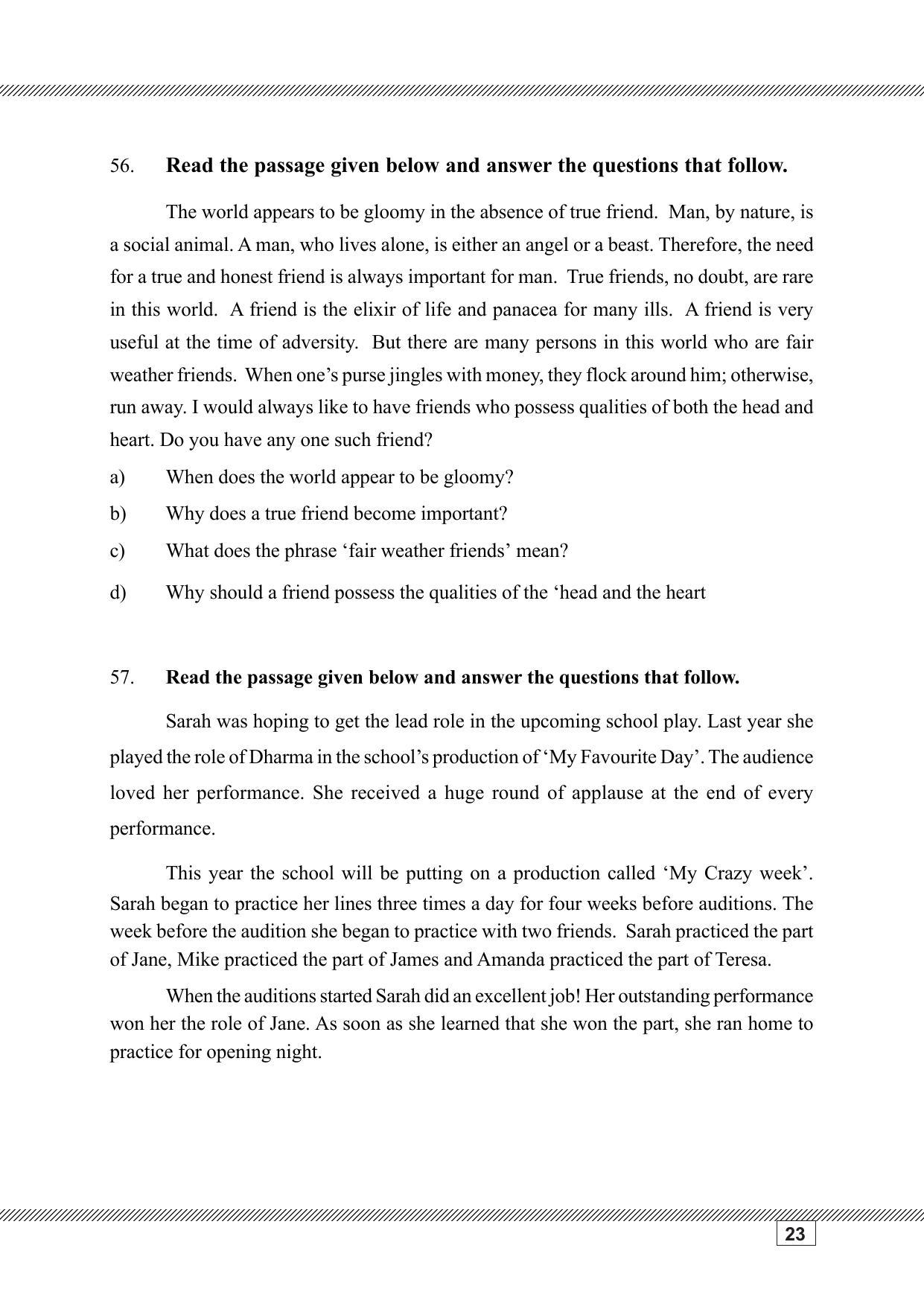 Kerala SSLC 2023 English Question Pool - Page 23