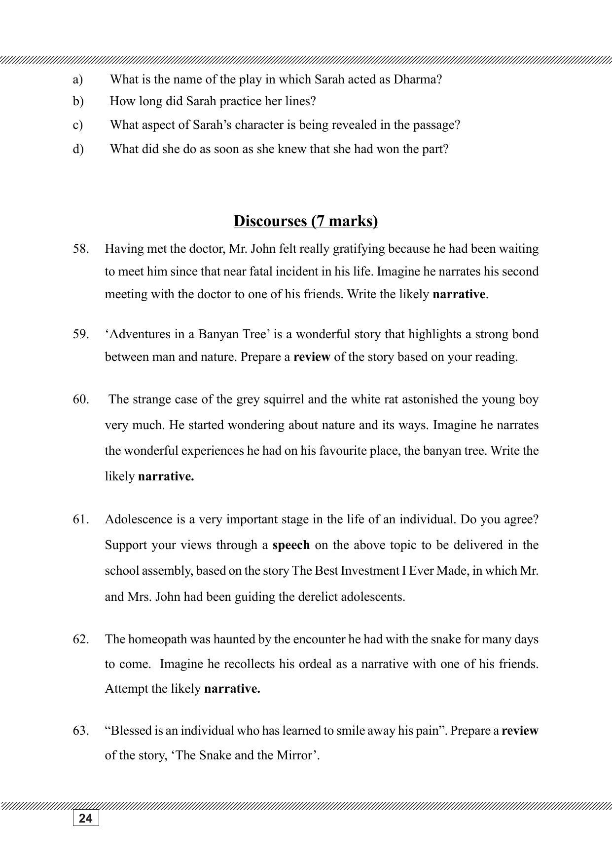 Kerala SSLC 2023 English Question Pool - Page 24