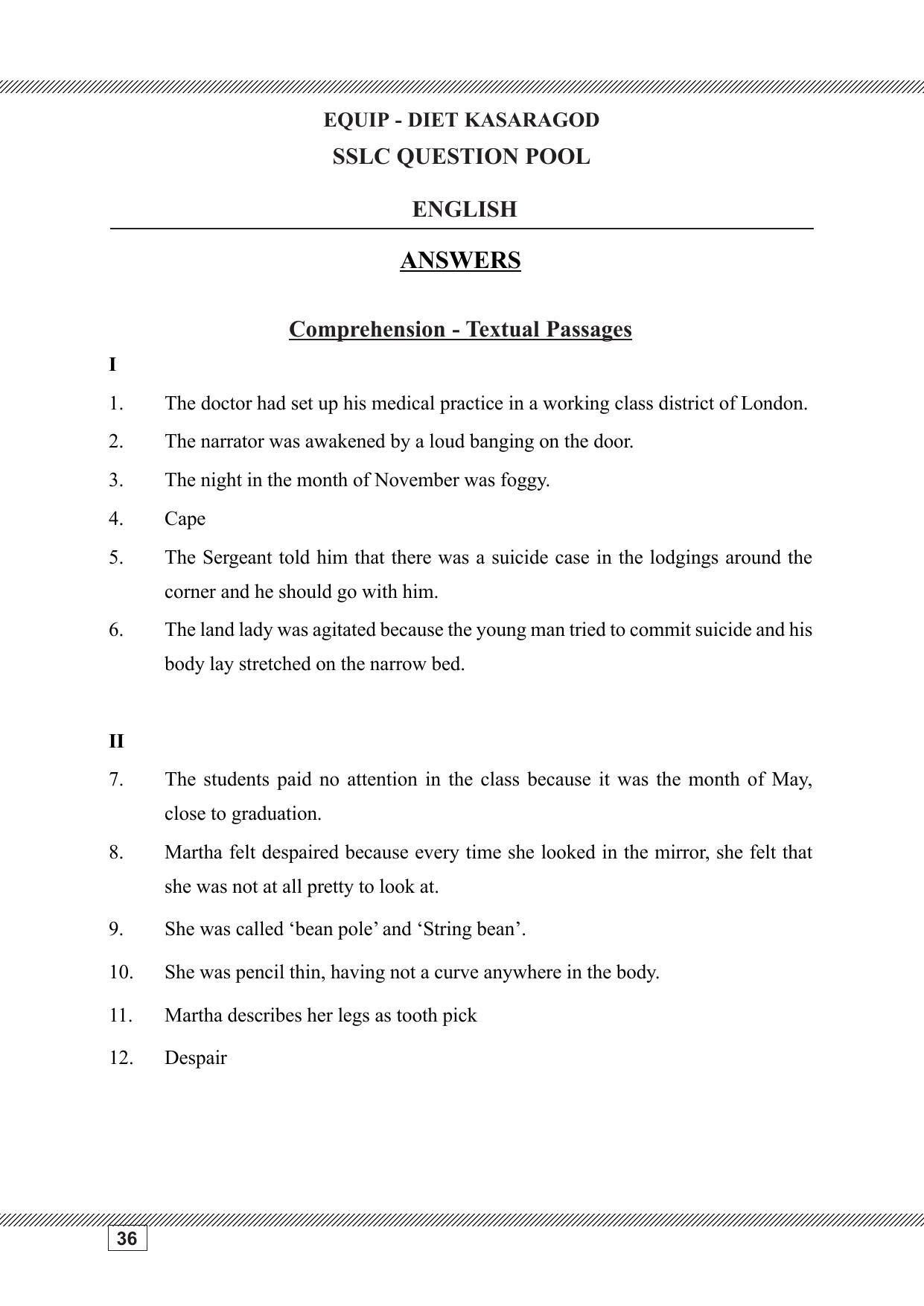 Kerala SSLC 2023 English Question Pool - Page 36