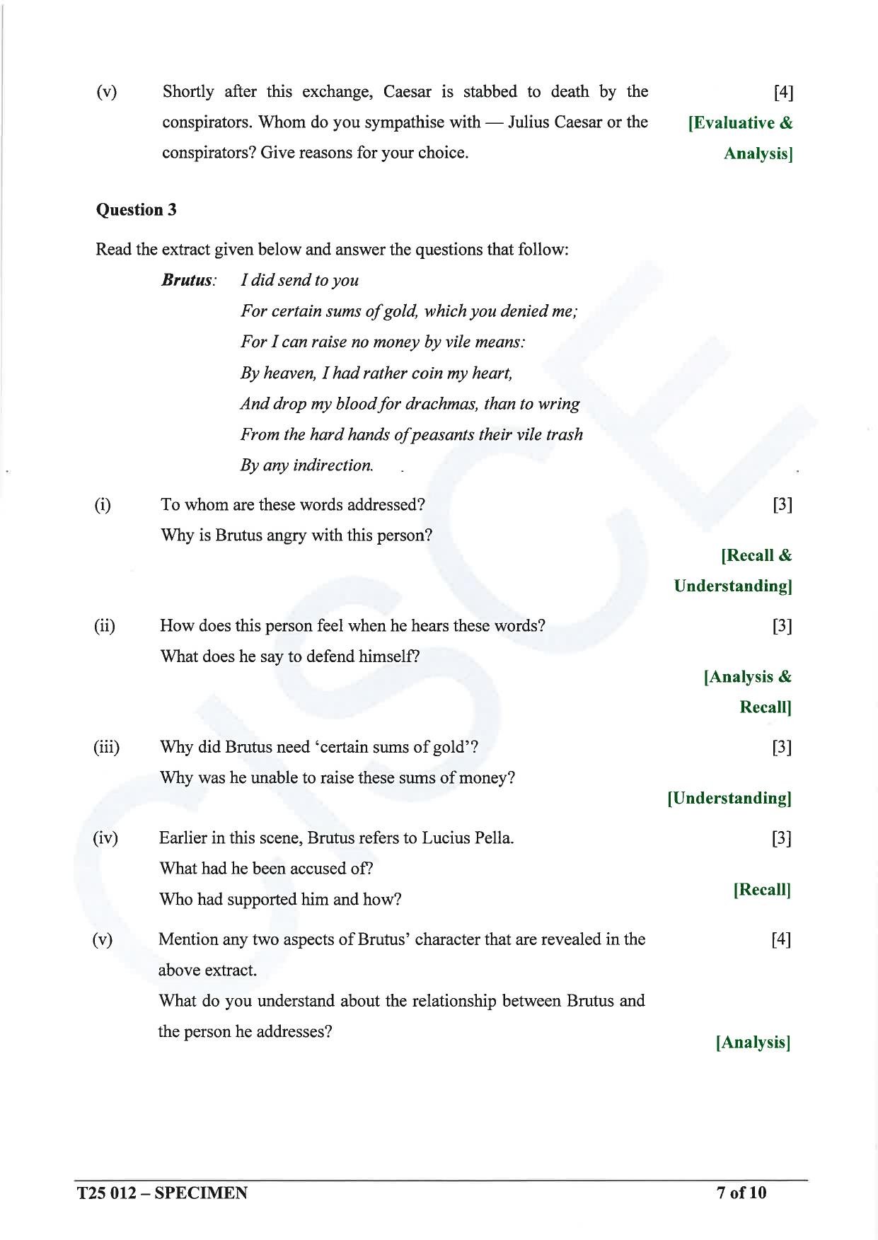 ICSE Class 10 2025 English Language (English Paper 2) (QP & MS) Specimen Paper - Page 7