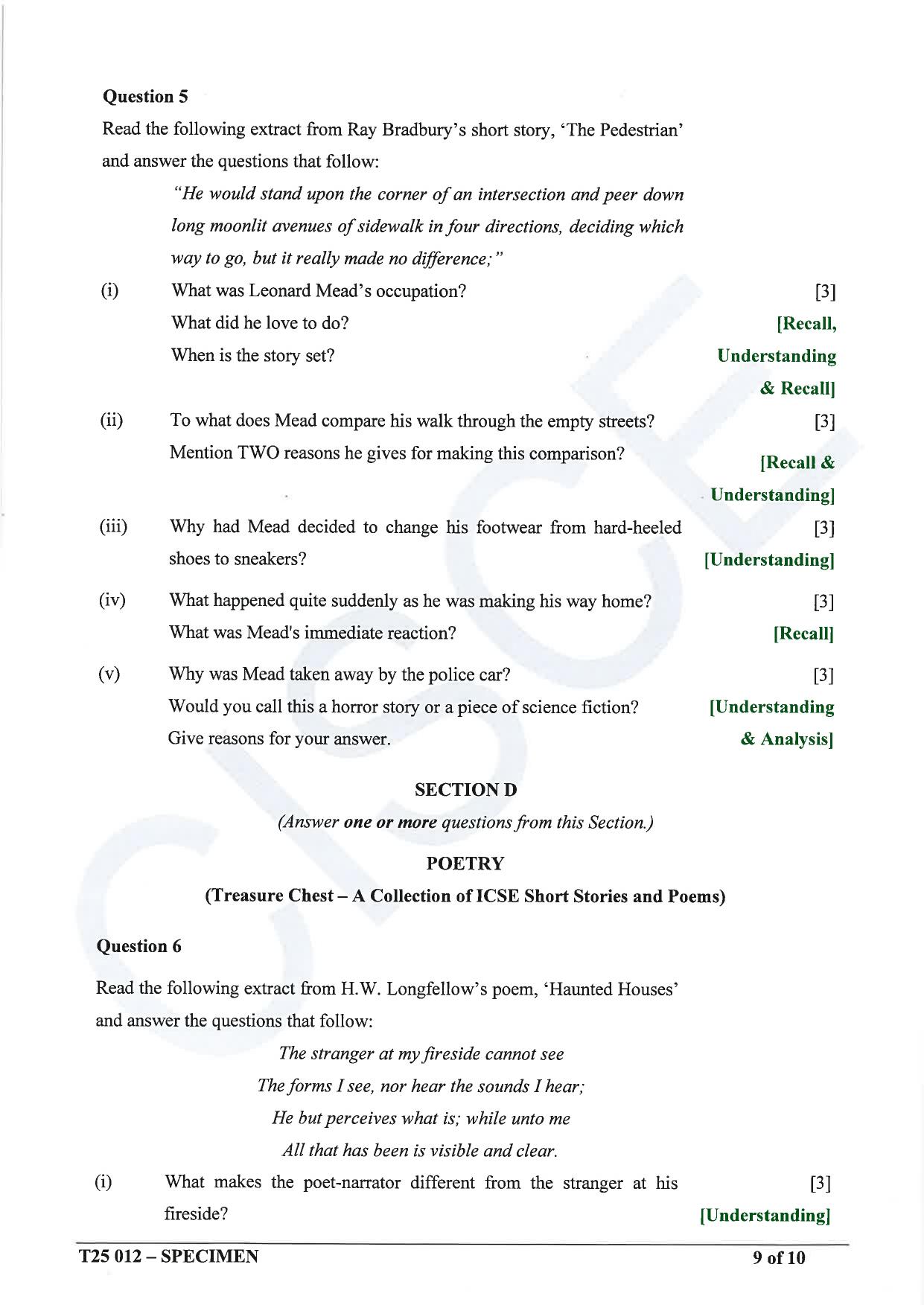 ICSE Class 10 2025 English Language (English Paper 2) (QP & MS) Specimen Paper - Page 9