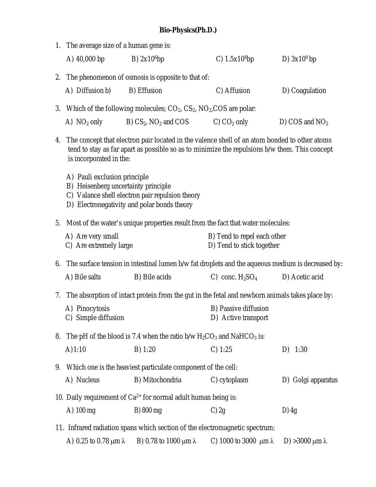 PU MPET Anthropology 2016 Question Paper - Page 11