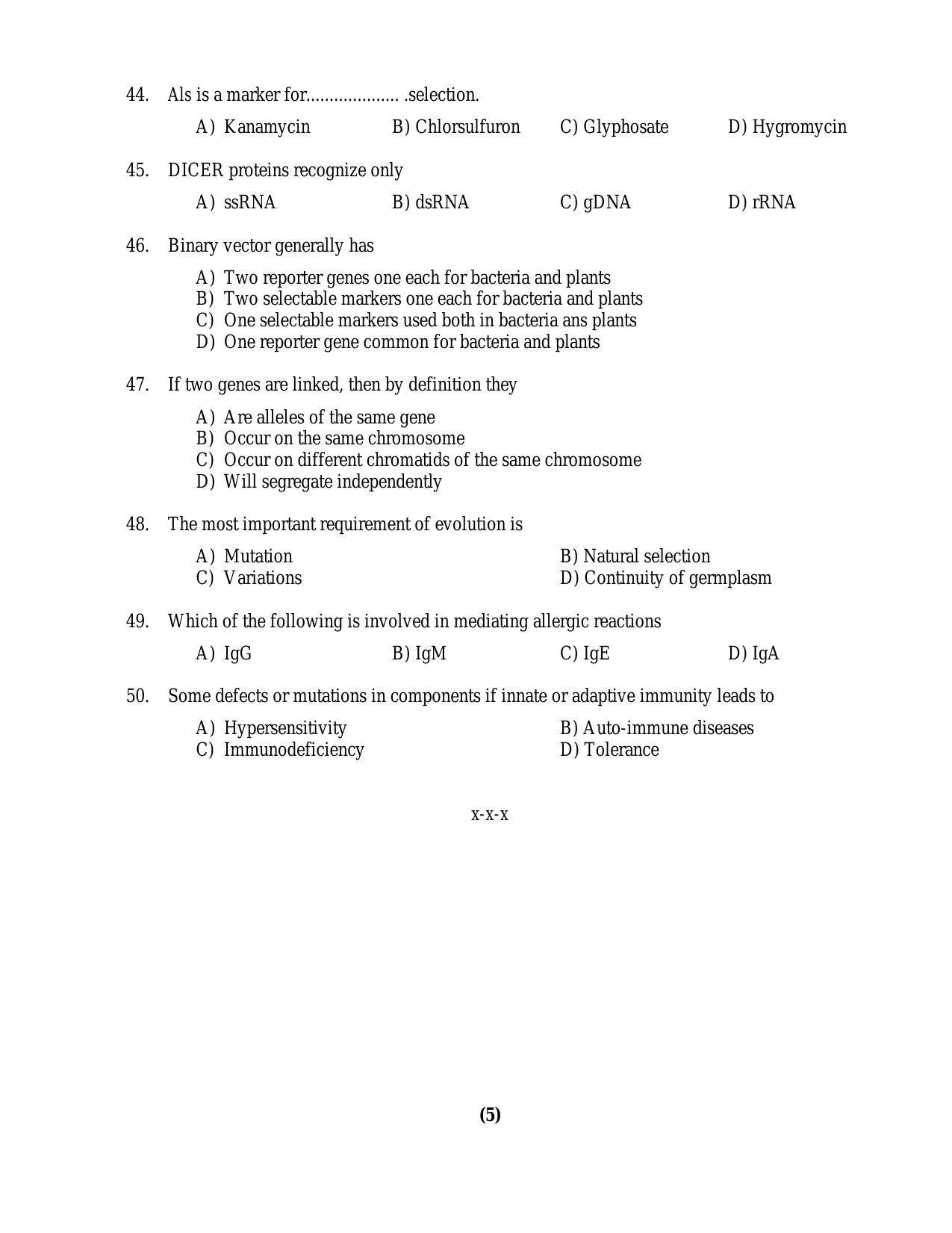 PU MPET Anthropology 2016 Question Paper - Page 20