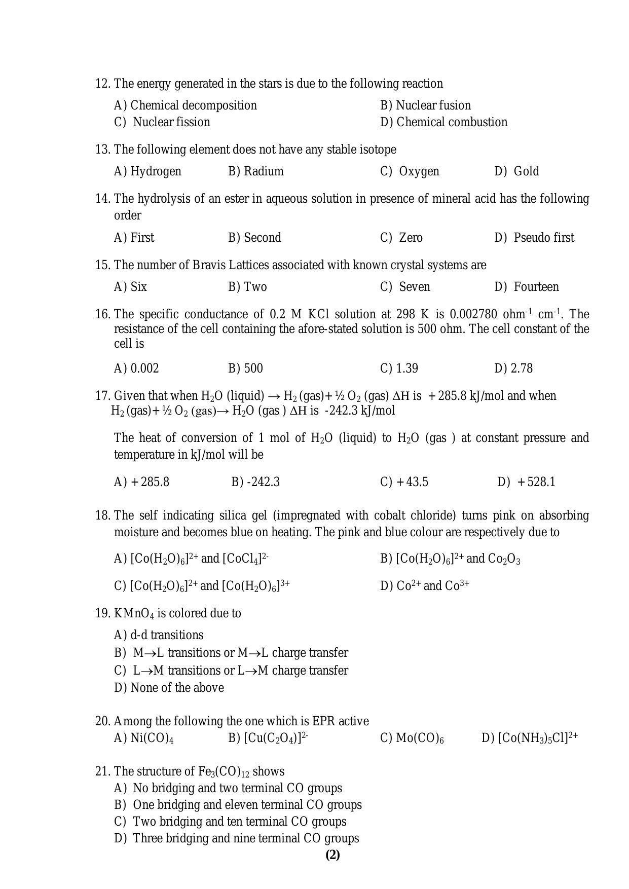 PU MPET Anthropology 2016 Question Paper - Page 27