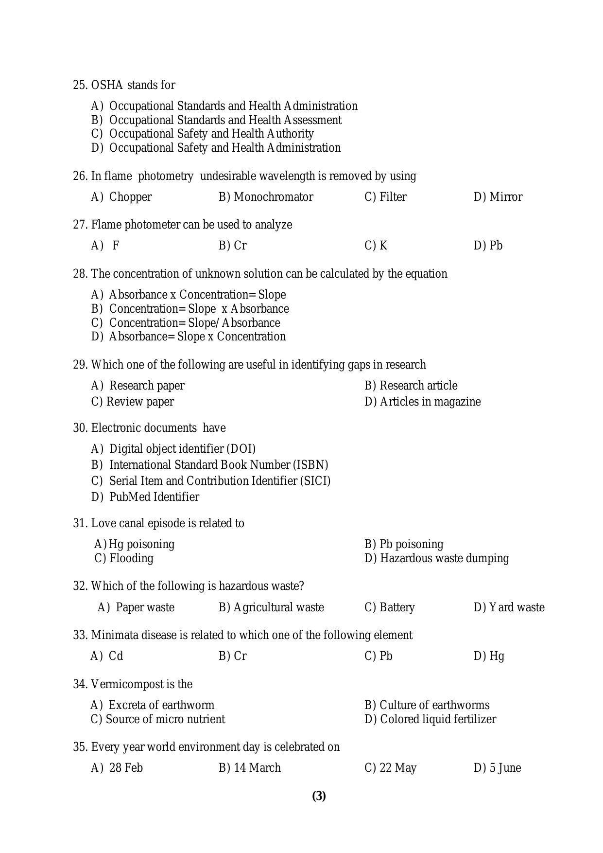 PU MPET Anthropology 2016 Question Paper - Page 34