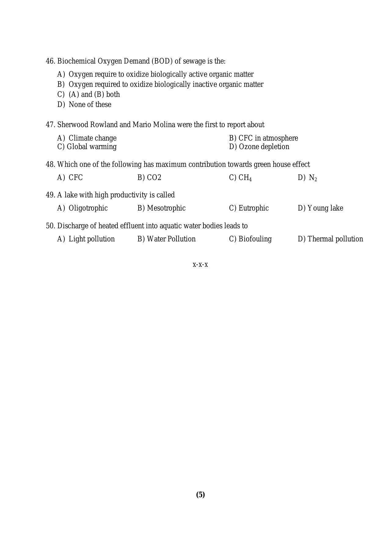 PU MPET Anthropology 2016 Question Paper - Page 36