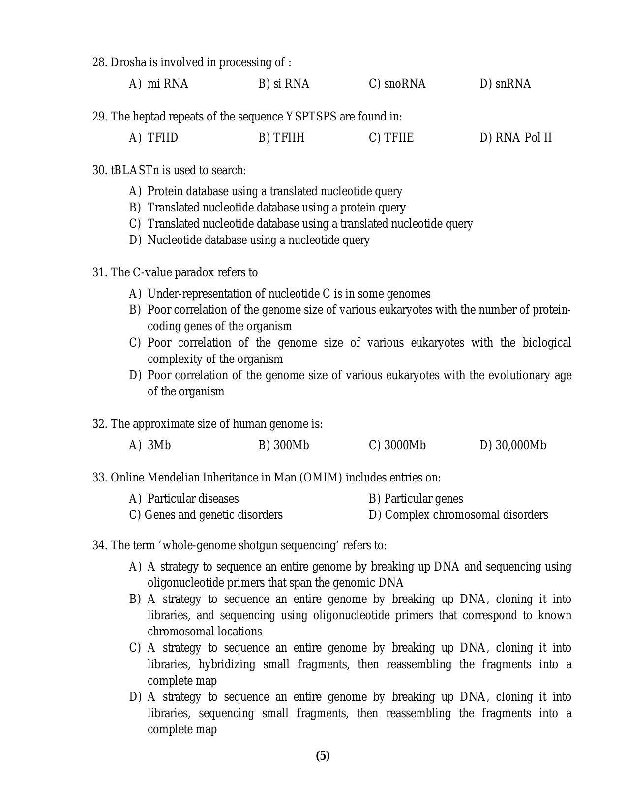 PU MPET Anthropology 2016 Question Paper - Page 52