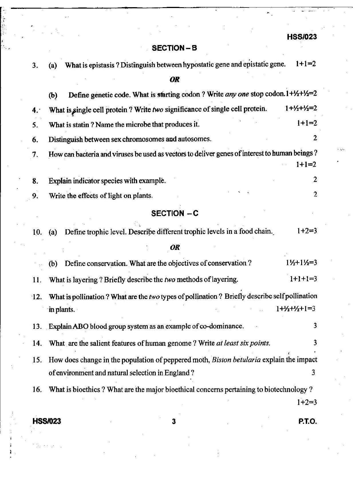 MBSE HSSLC 2023 Science Question Paper - Page 3