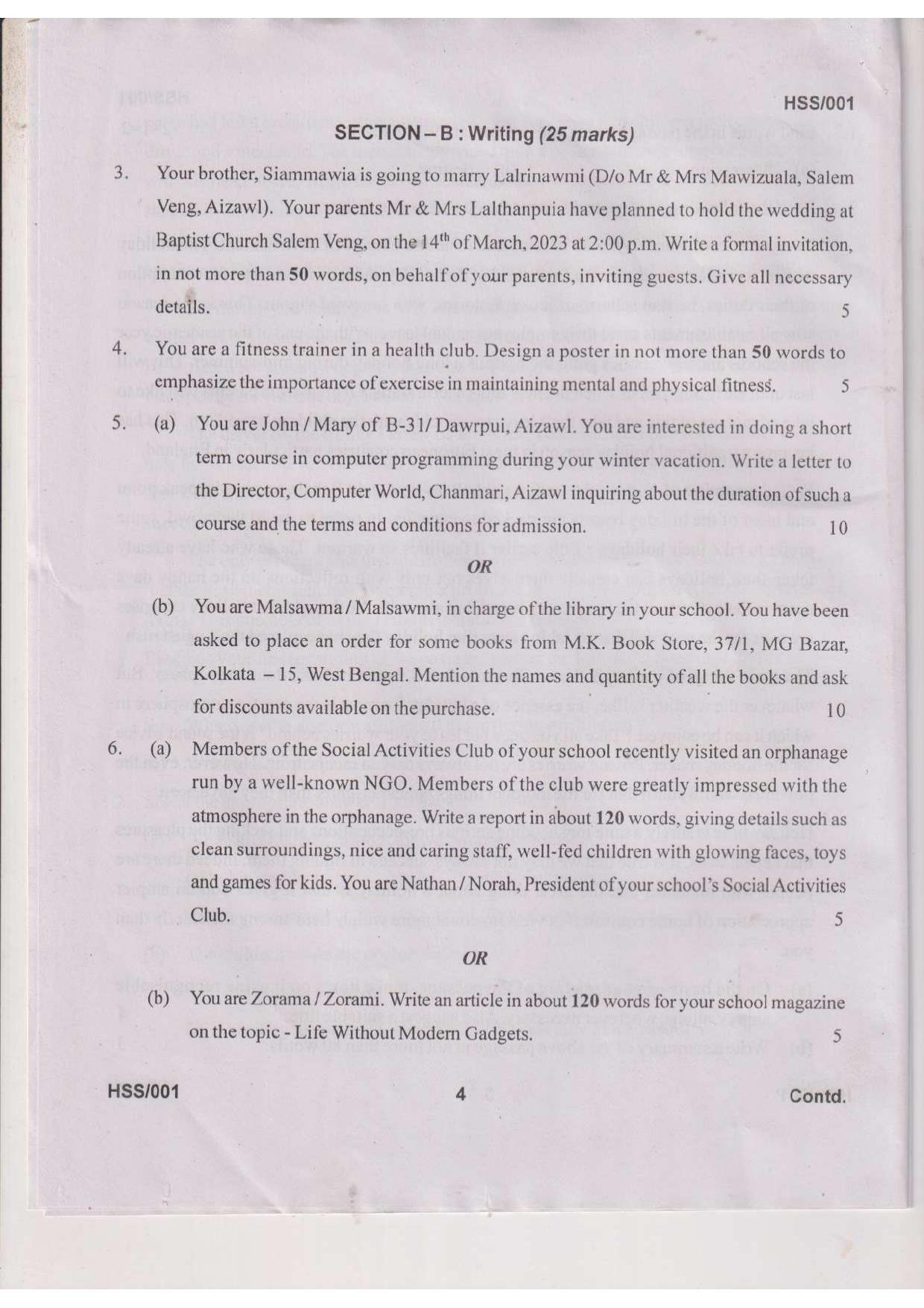 MBSE HSSLC 2023 Science Question Paper - Page 20