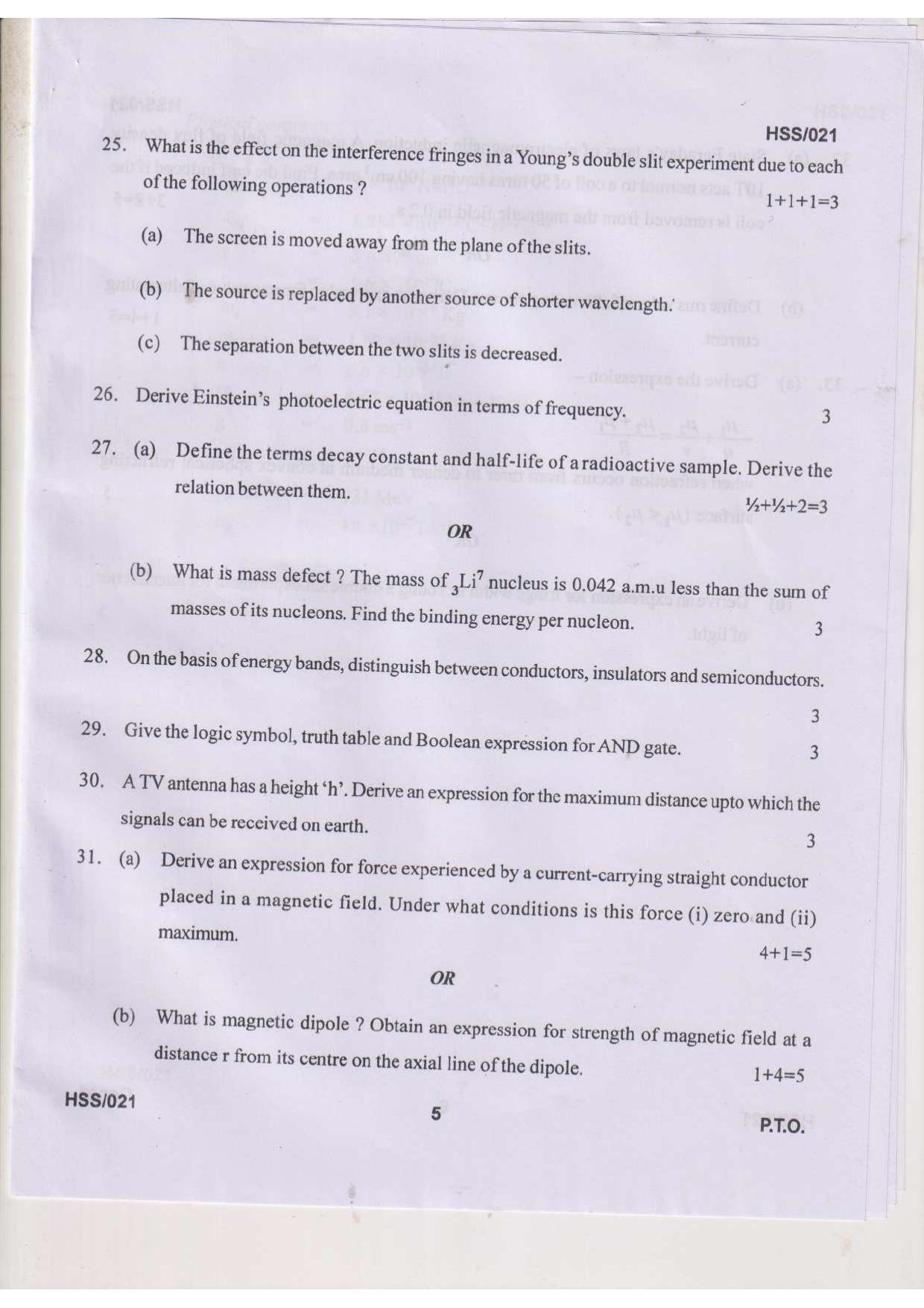MBSE HSSLC 2023 Science Question Paper - Page 43