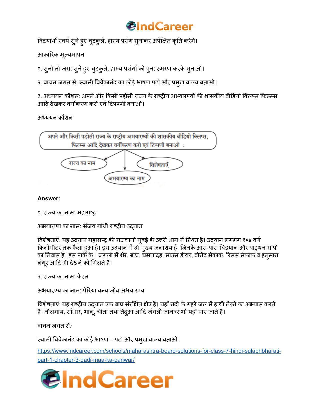 Maharashtra Board Solutions for Class 7- Hindi Sulabhbharati (Part 1): Chapter 3- दादी माँ का परिवार - Page 4