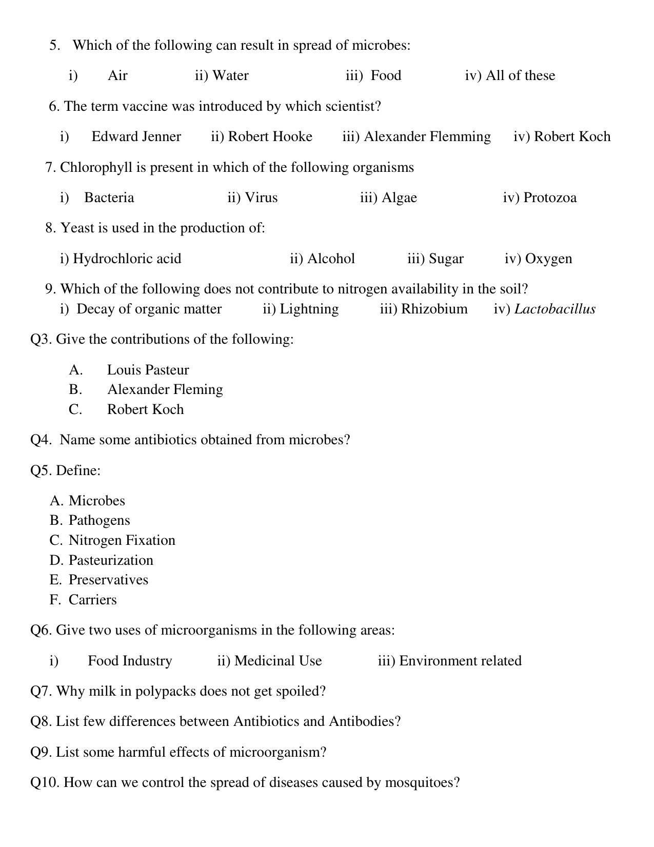 CBSE Worksheets for Class 8 Science Assignment 6 - Page 2