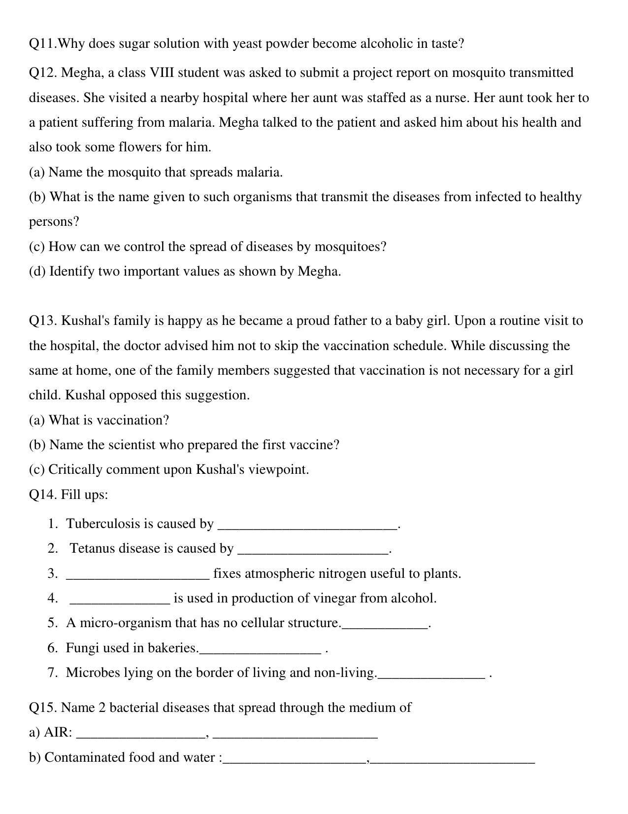CBSE Worksheets for Class 8 Science Assignment 6 - Page 3