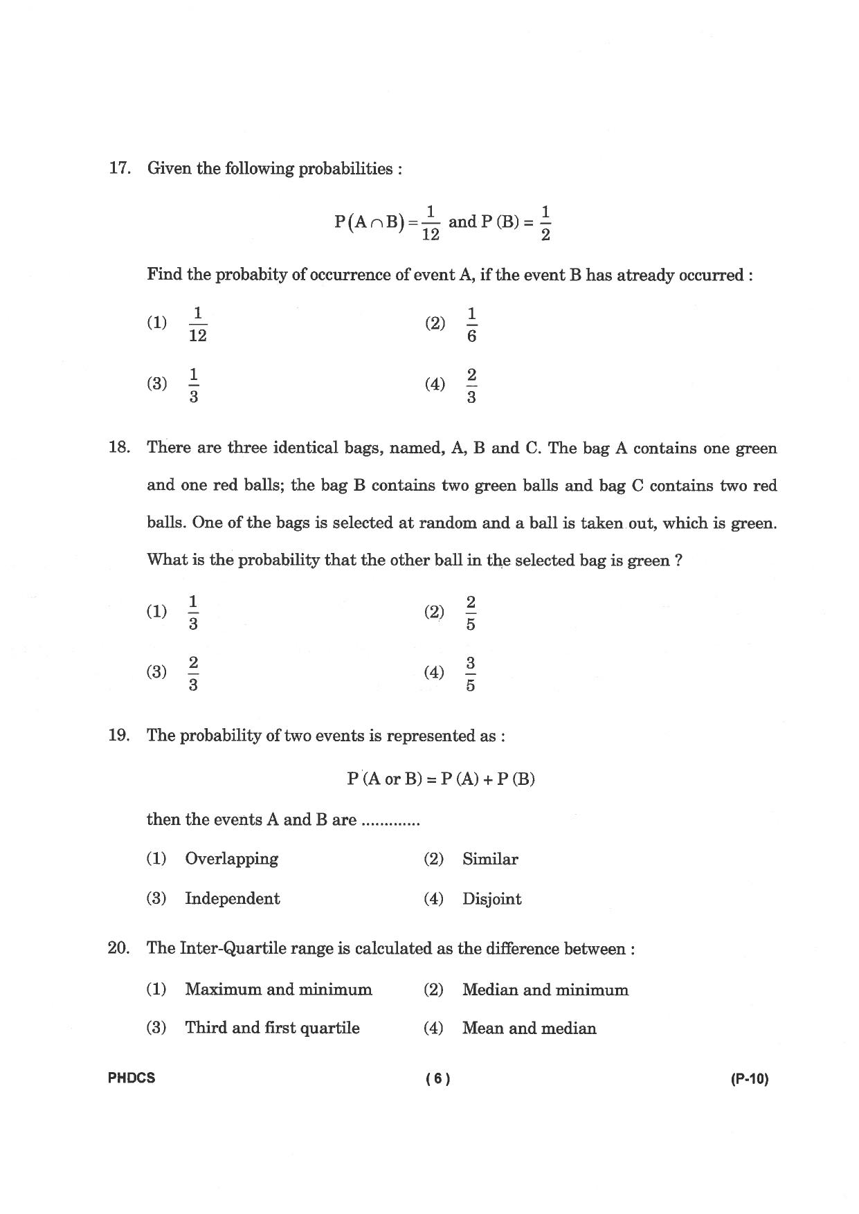 IGNOU PhD Entrance Test Ph. D. (Computer Science) Entrance Test, July, 2023 Question Paper - Page 7