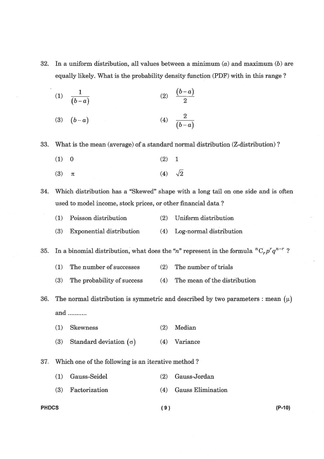 IGNOU PhD Entrance Test Ph. D. (Computer Science) Entrance Test, July, 2023 Question Paper - Page 10