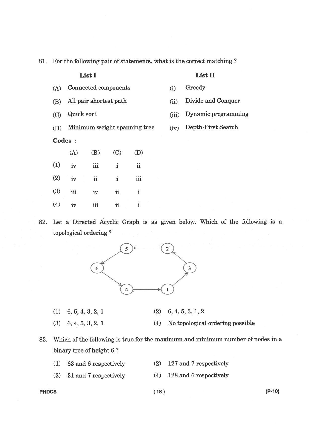 IGNOU PhD Entrance Test Ph. D. (Computer Science) Entrance Test, July, 2023 Question Paper - Page 19