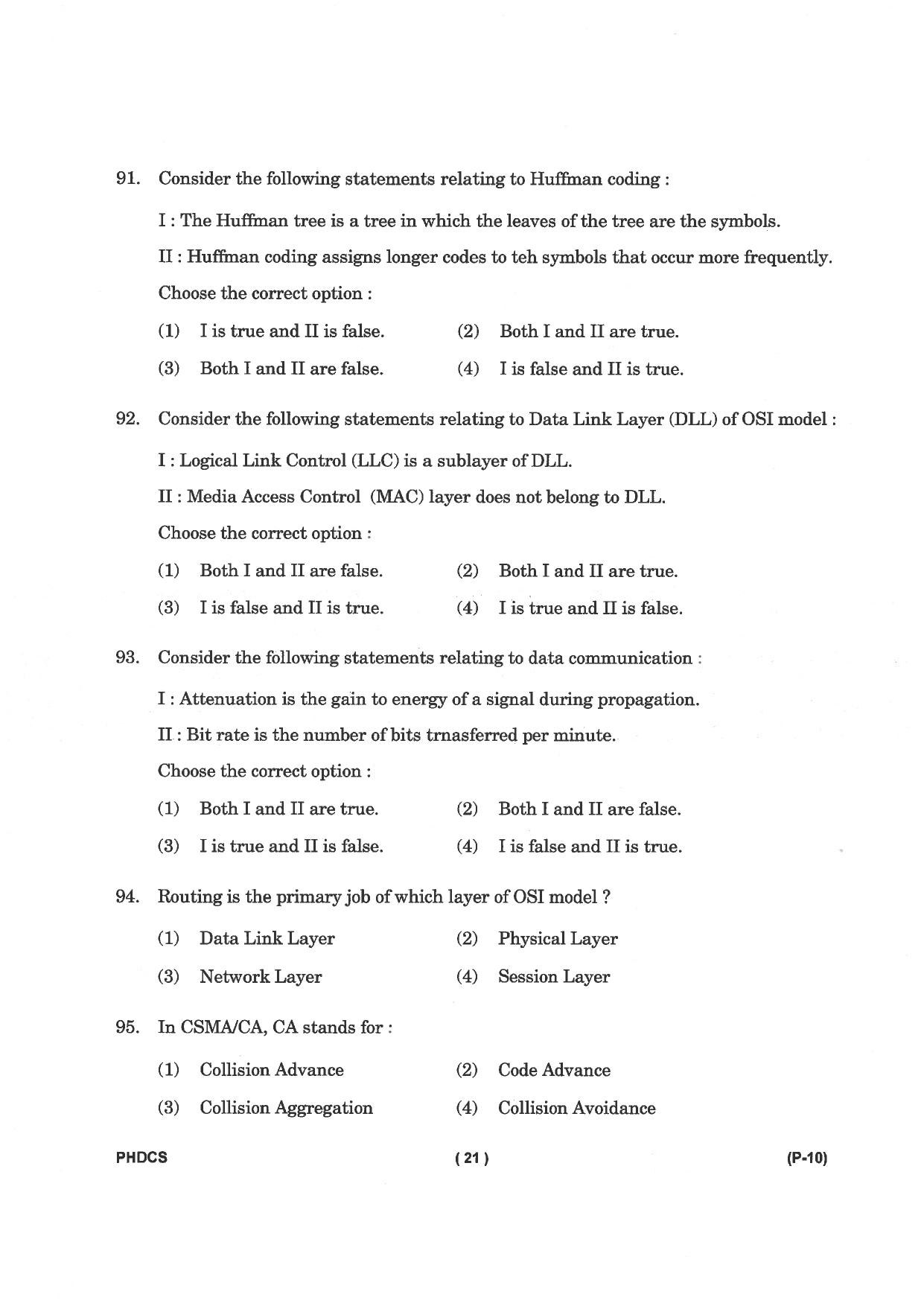 IGNOU PhD Entrance Test Ph. D. (Computer Science) Entrance Test, July, 2023 Question Paper - Page 22