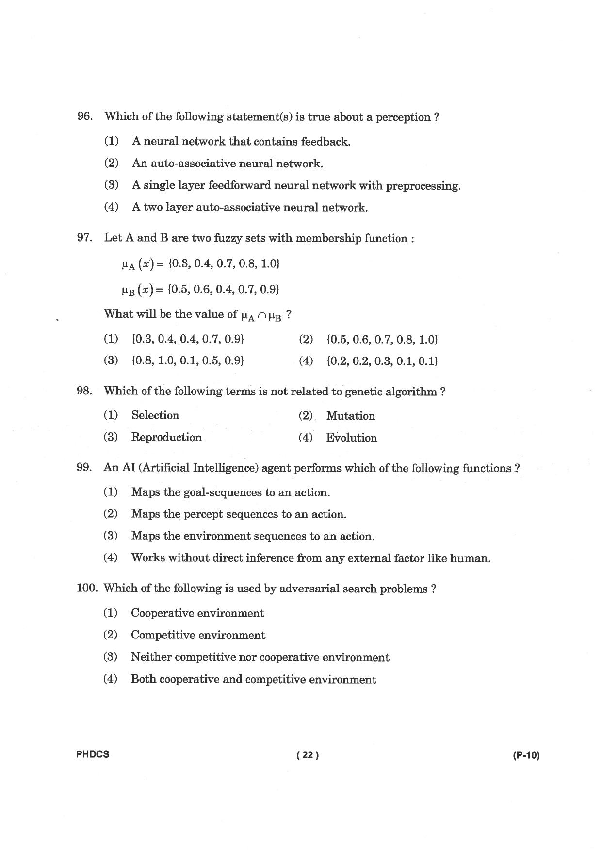 IGNOU PhD Entrance Test Ph. D. (Computer Science) Entrance Test, July, 2023 Question Paper - Page 23