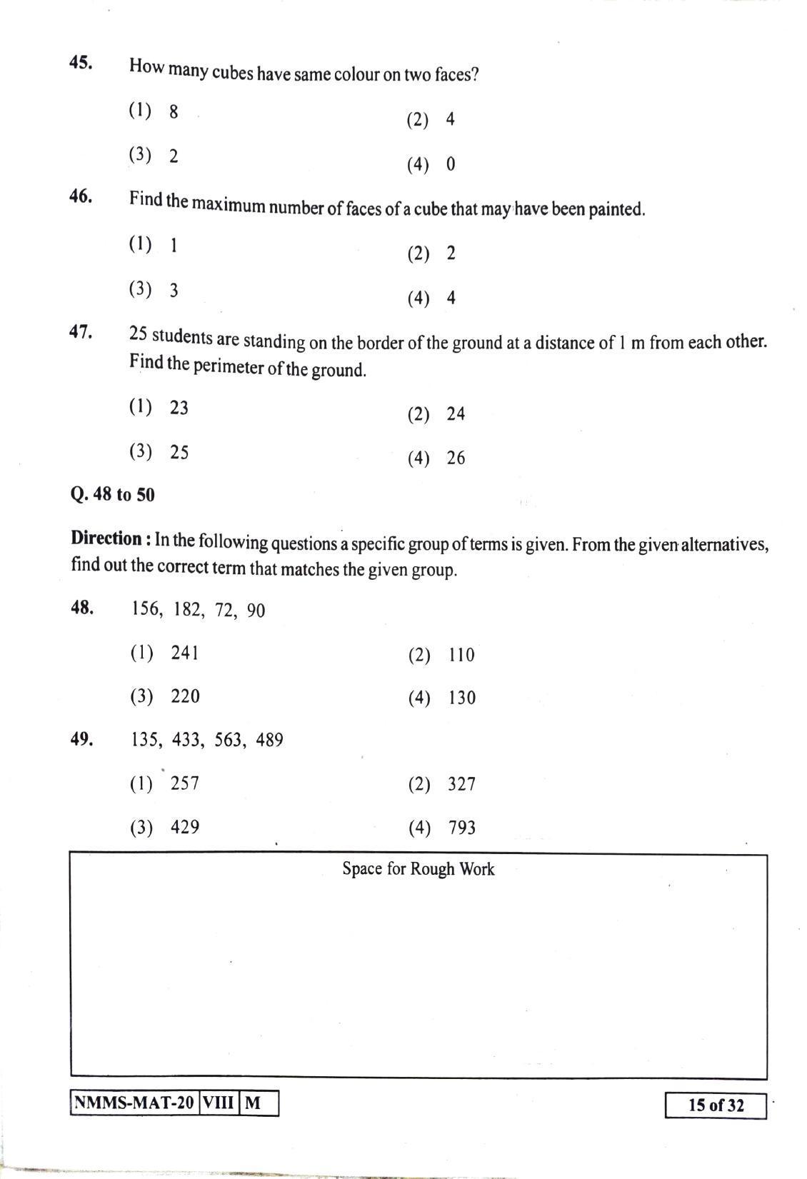 MAT ENGLISH 2020-21 Class 8 Maharashtra NMMS Question Papers - Page 15