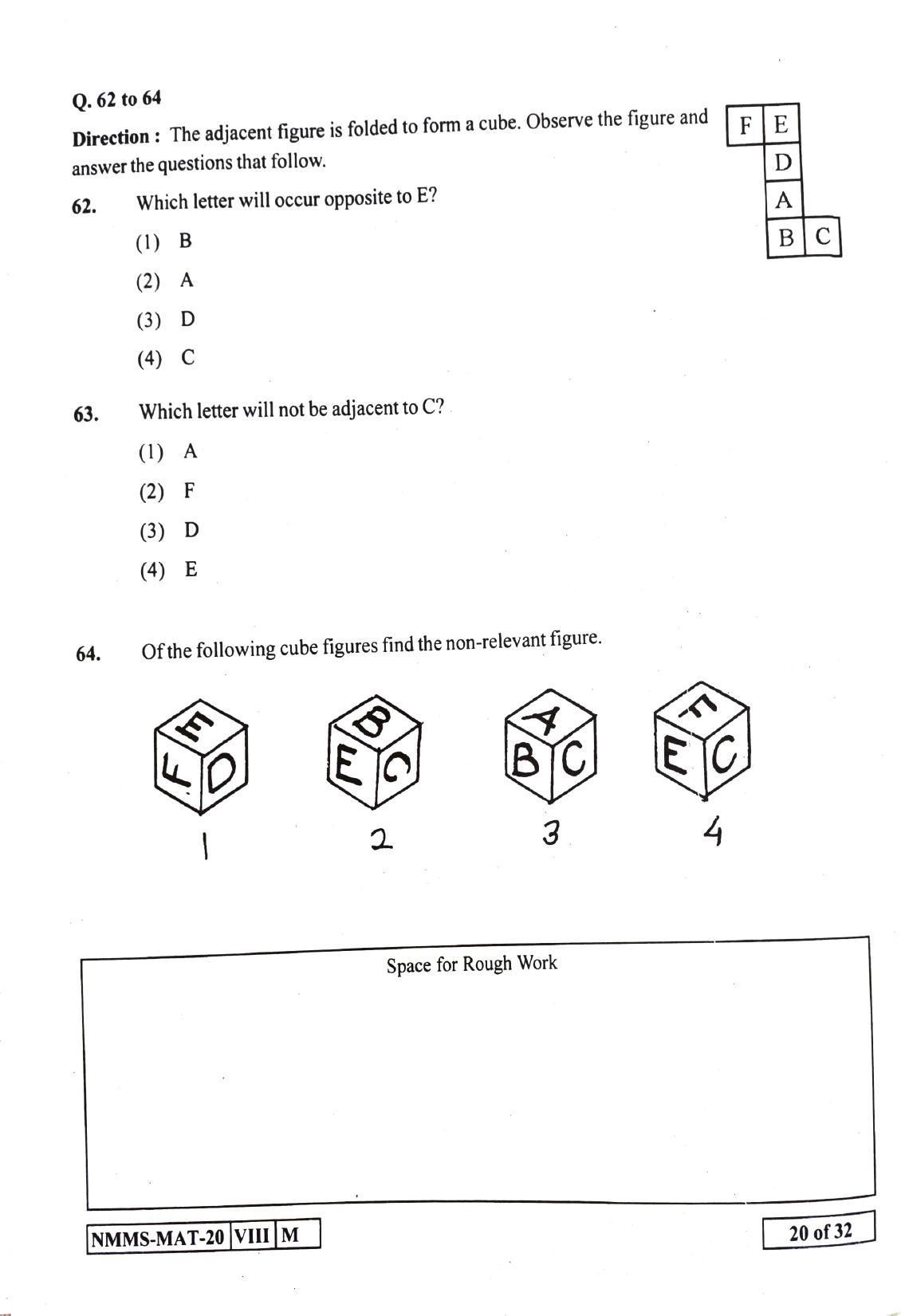 MAT ENGLISH 2020-21 Class 8 Maharashtra NMMS Question Papers - Page 20
