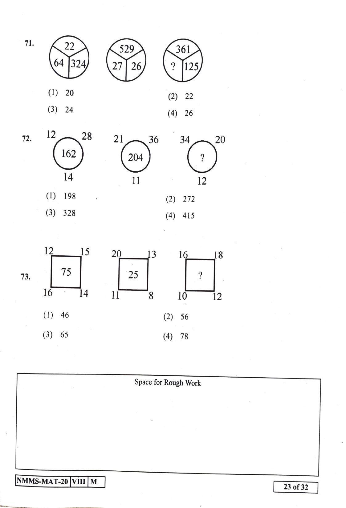MAT ENGLISH 2020-21 Class 8 Maharashtra NMMS Question Papers - Page 23