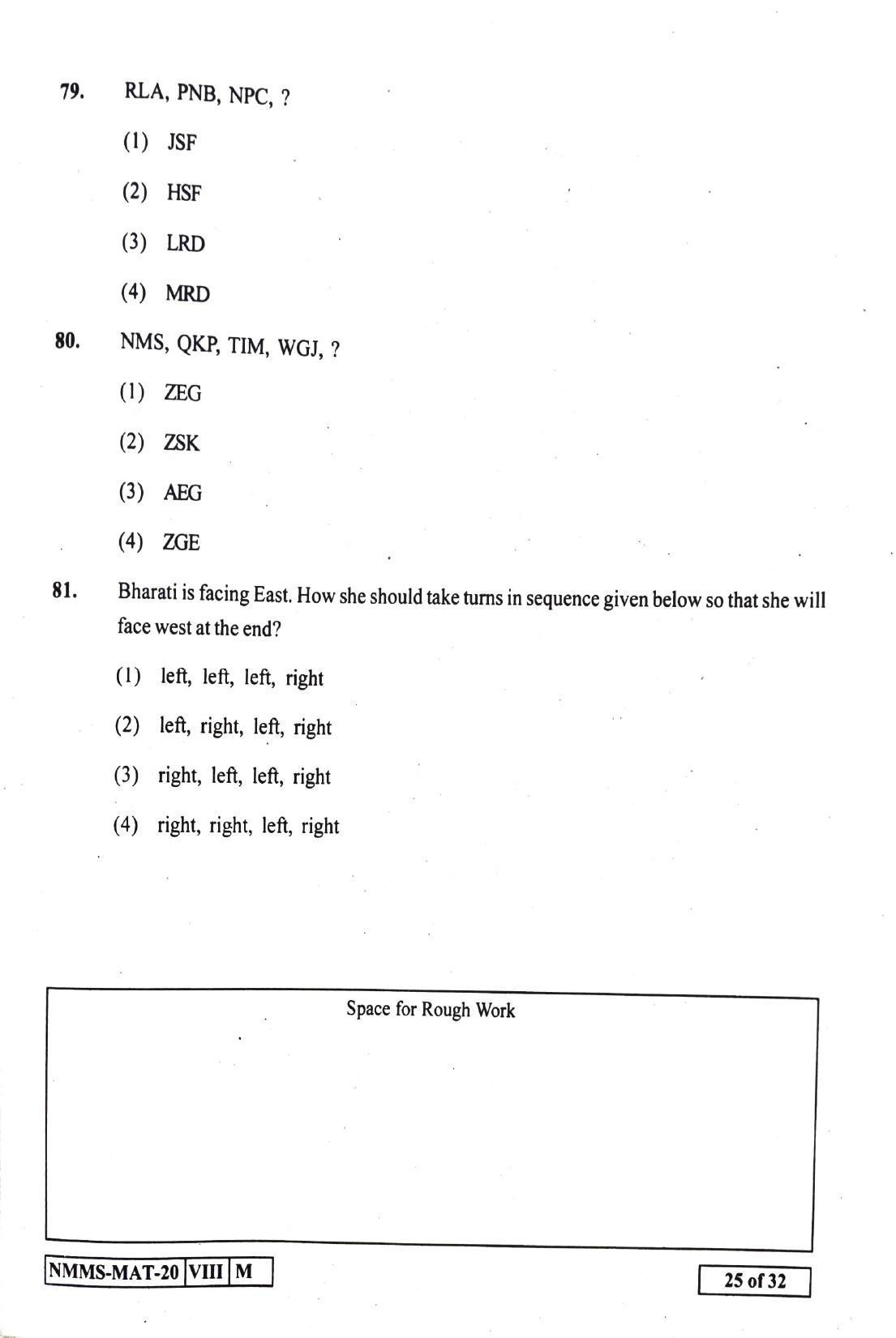 MAT ENGLISH 2020-21 Class 8 Maharashtra NMMS Question Papers - Page 25