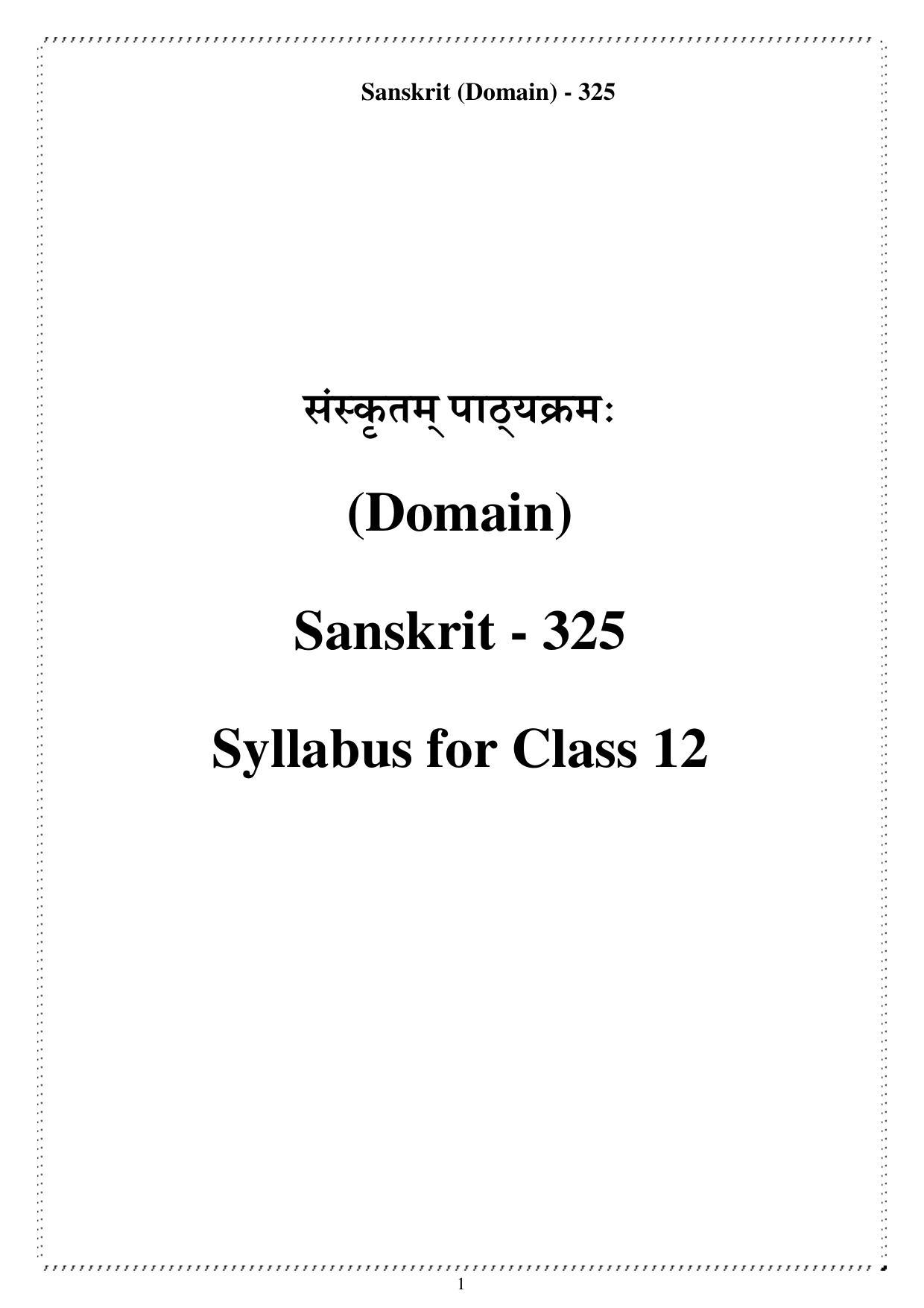 CUET Syllabus for Sanskrit (English) - Page 1