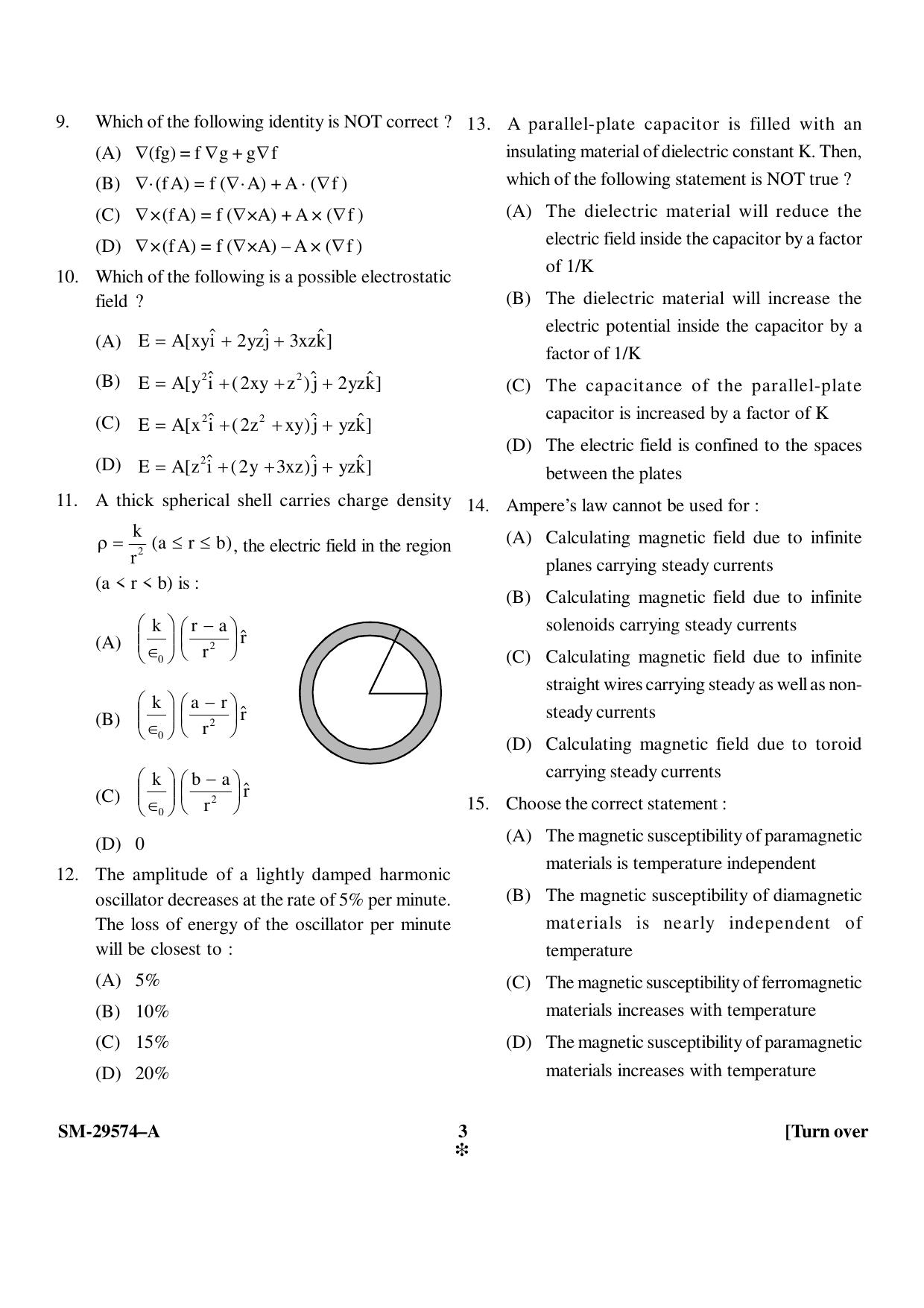 KUET 2023 M.Sc. Physics Question Paper - Page 3