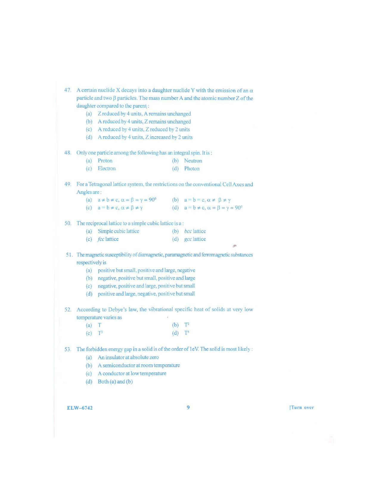 KUET 2023 M.Sc. Physics Question Paper - Page 127
