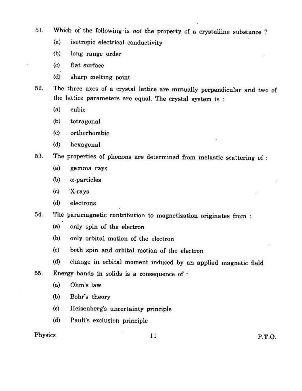 KUET 2023 M.Sc. Physics Question Paper - Page 139