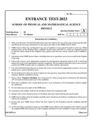 KUET 2023 M.Sc. Physics Question Paper