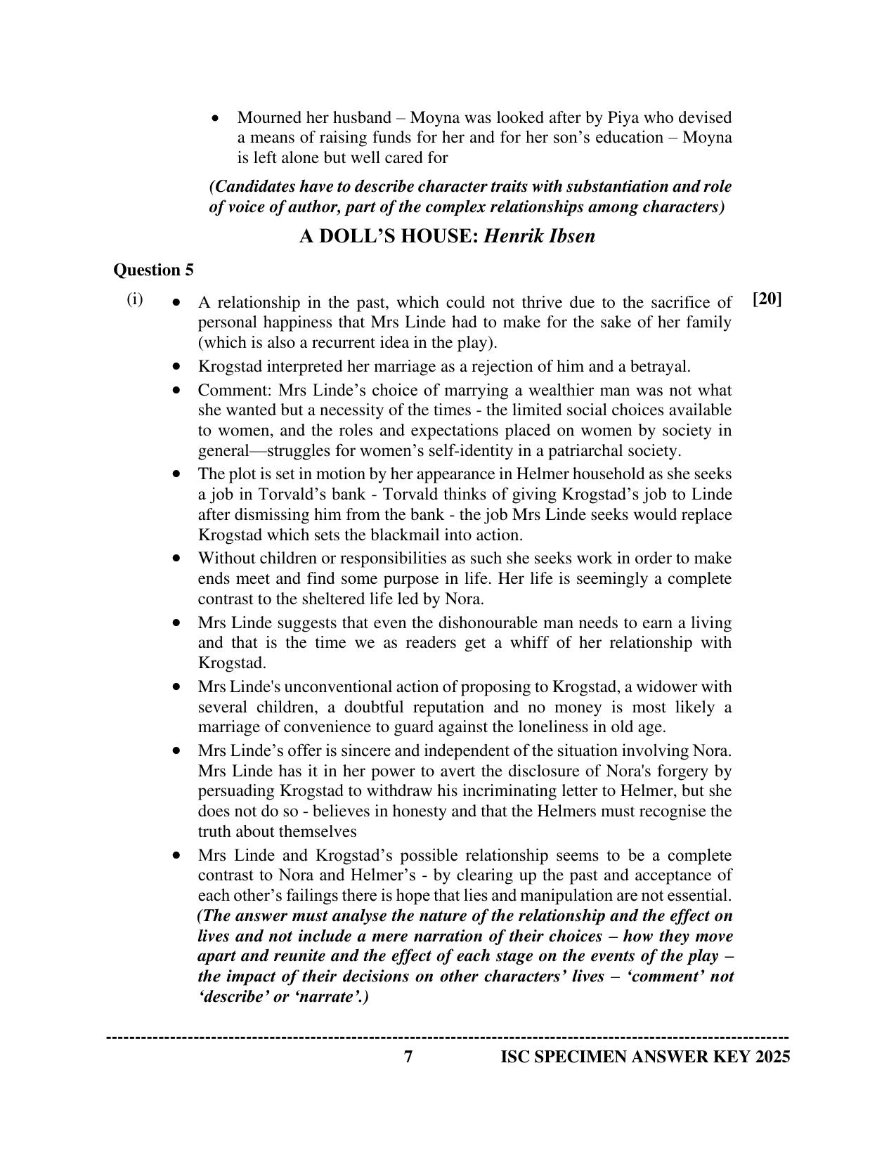 ISC Class 12 2025 ELECTIVE ENGLISH (SQP & AK) Specimen Paper - Page 15