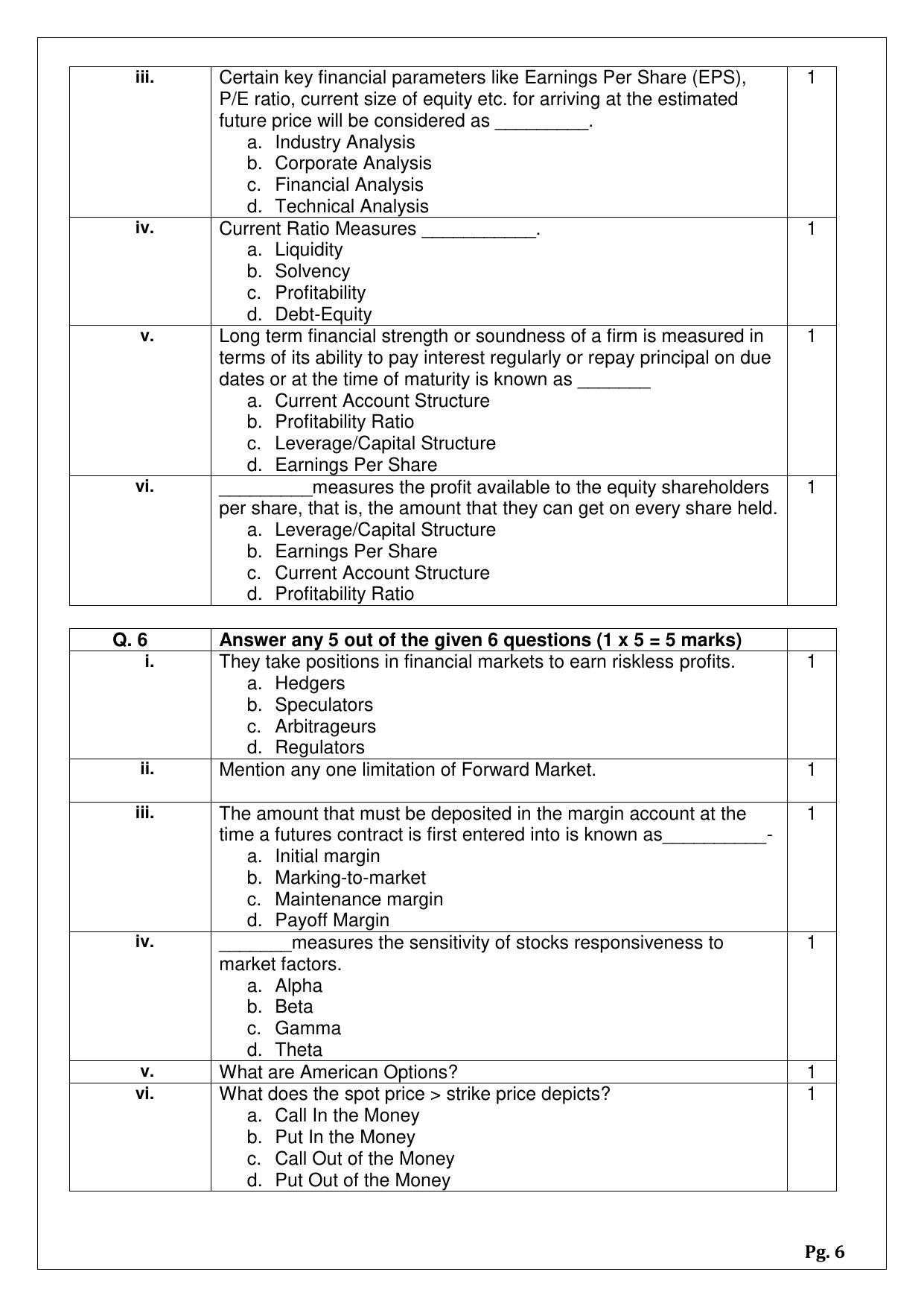 CBSE Class 12 (Skill Education) Financial Market Management 2024 Sample Paper - Page 6