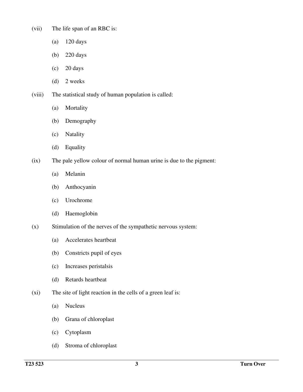 ICSE Class 10 BIOLOGY (SCIENCE PAPER 3) 2023 Question Paper - Page 3