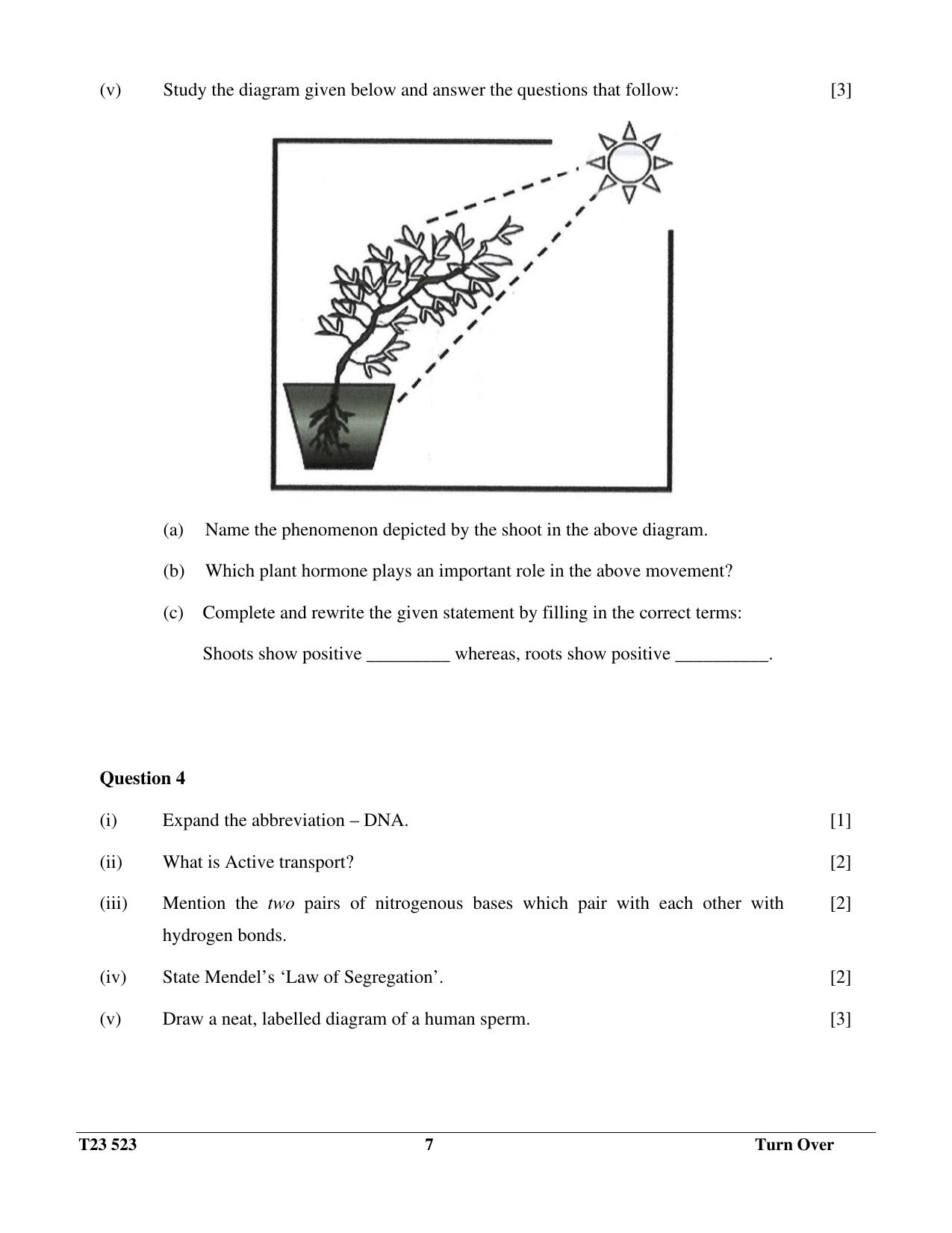 ICSE Class 10 BIOLOGY (SCIENCE PAPER 3) 2023 Question Paper - Page 7