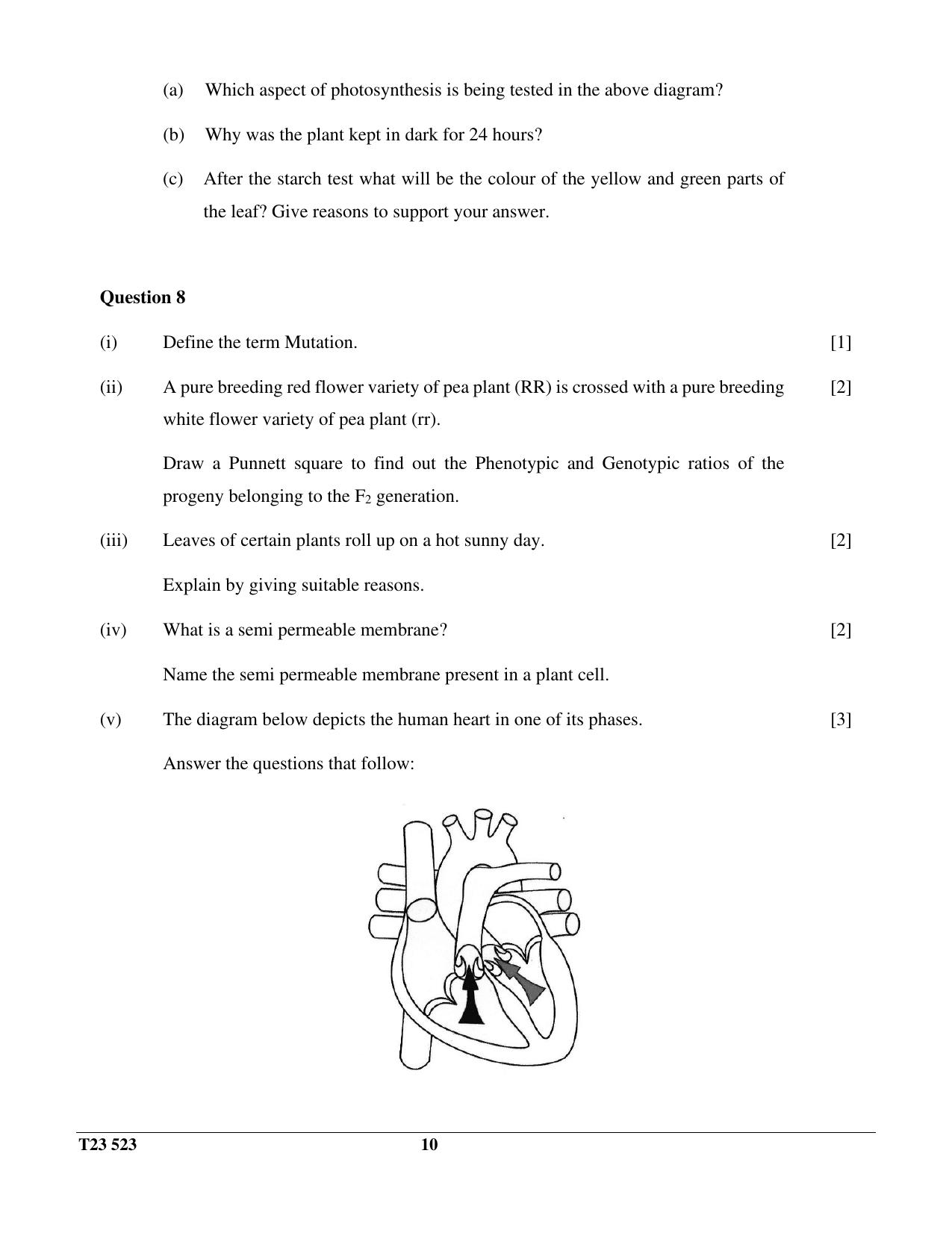 ICSE Class 10 BIOLOGY (SCIENCE PAPER 3) 2023 Question Paper - Page 10