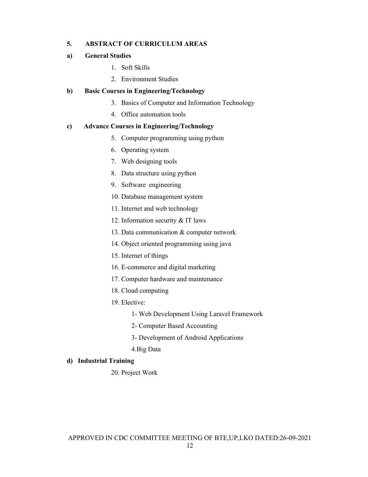SYLLABUS FOR SEMESTER SYSTEM EFFECTIVE FROM (2021-2022) - Post Graduate Diploma in Computer Application - Page 12
