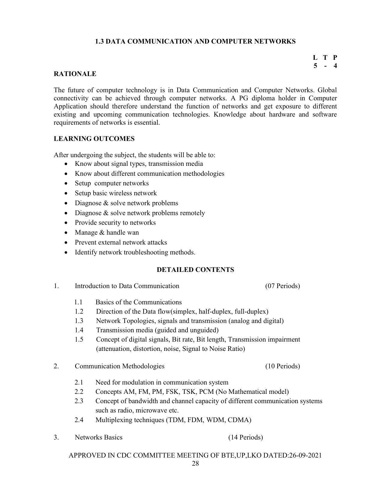 SYLLABUS FOR SEMESTER SYSTEM EFFECTIVE FROM (2021-2022) - Post Graduate Diploma in Computer Application - Page 28