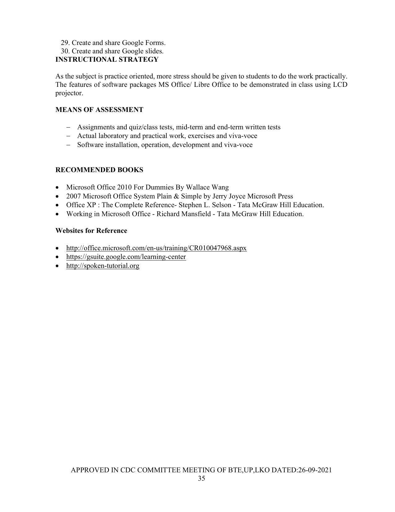 SYLLABUS FOR SEMESTER SYSTEM EFFECTIVE FROM (2021-2022) - Post Graduate Diploma in Computer Application - Page 35